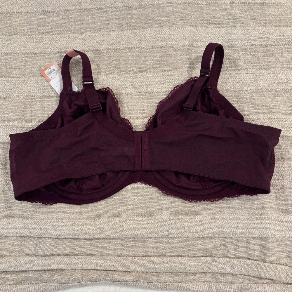 NWT Cacique‎ Full Coverage Unlined Underwire Bra Berry Purple Lace 50D